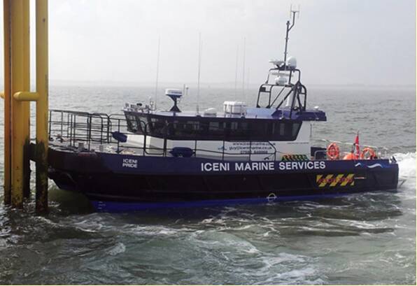 Wind Farm Support Vessel Fendering - Iceni Marine Services - Ocean 3 Bow Fender for Pride