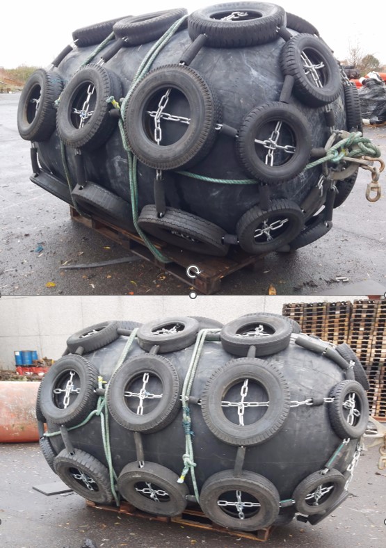 Ocean 3 Inflatable Fenders - 2 Fenders Ø 1,0 x 2,0 m Lorient Harbor Pilots