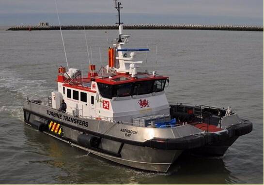 Wind Farm Support Vessel Fendering - Turbine Transfers Fleet - Abersoch bay