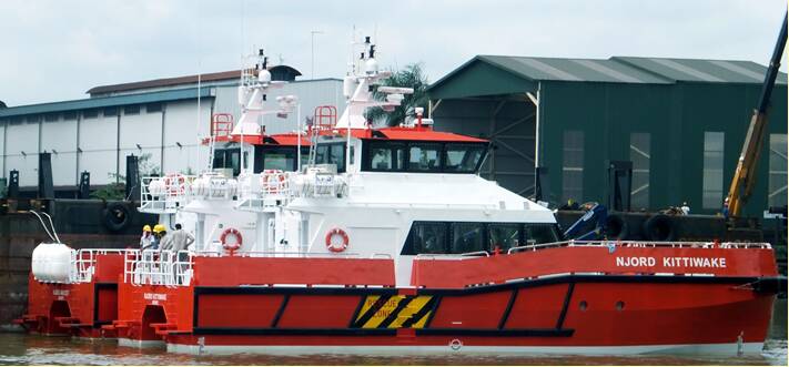 Wind Farm Support Vessel Fendering - Kittiwake - Ocean 3 Bow and Side Fenders