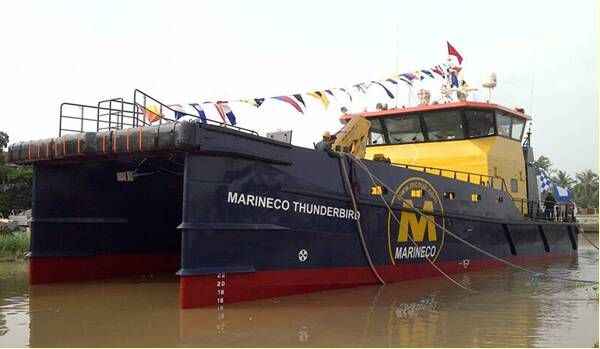 Ocean 3 Workboat Fender Systems - Wind Farm Support Vessel Marineco Thunderbird