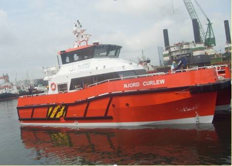 Ocean 3 Workboat Fender Systems - Wind Farm Support Vessel Njord Curlew