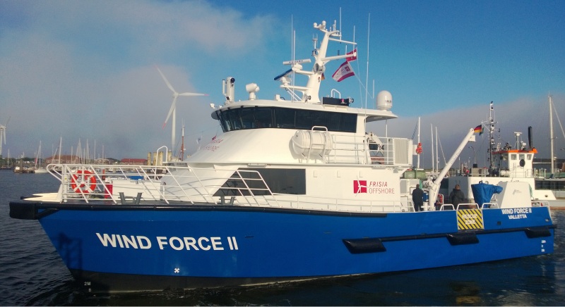 Wind Farm Support Vessel Fendering - Wind Farm Support Vessel Wind Force II - Ocean3 Bow & Side Fenders