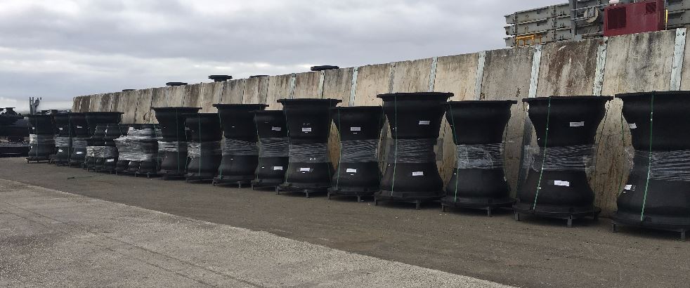 Conical Rubber Fenders Ocean 3 - Ouistreham Harbor