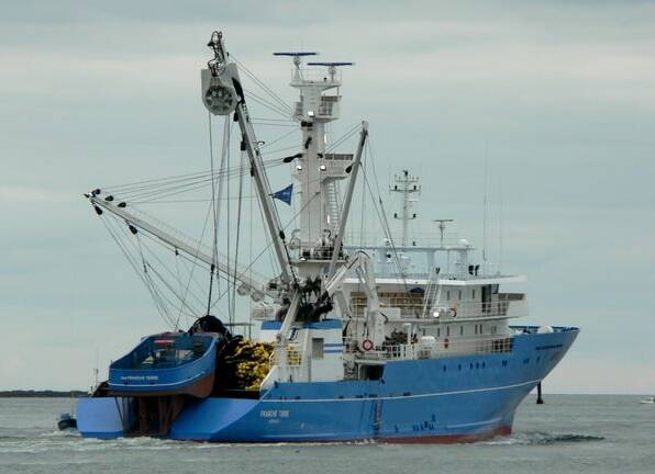 Ocean 3 Workboat Fender Systems - Tuna Fishing Vessel with Skiff